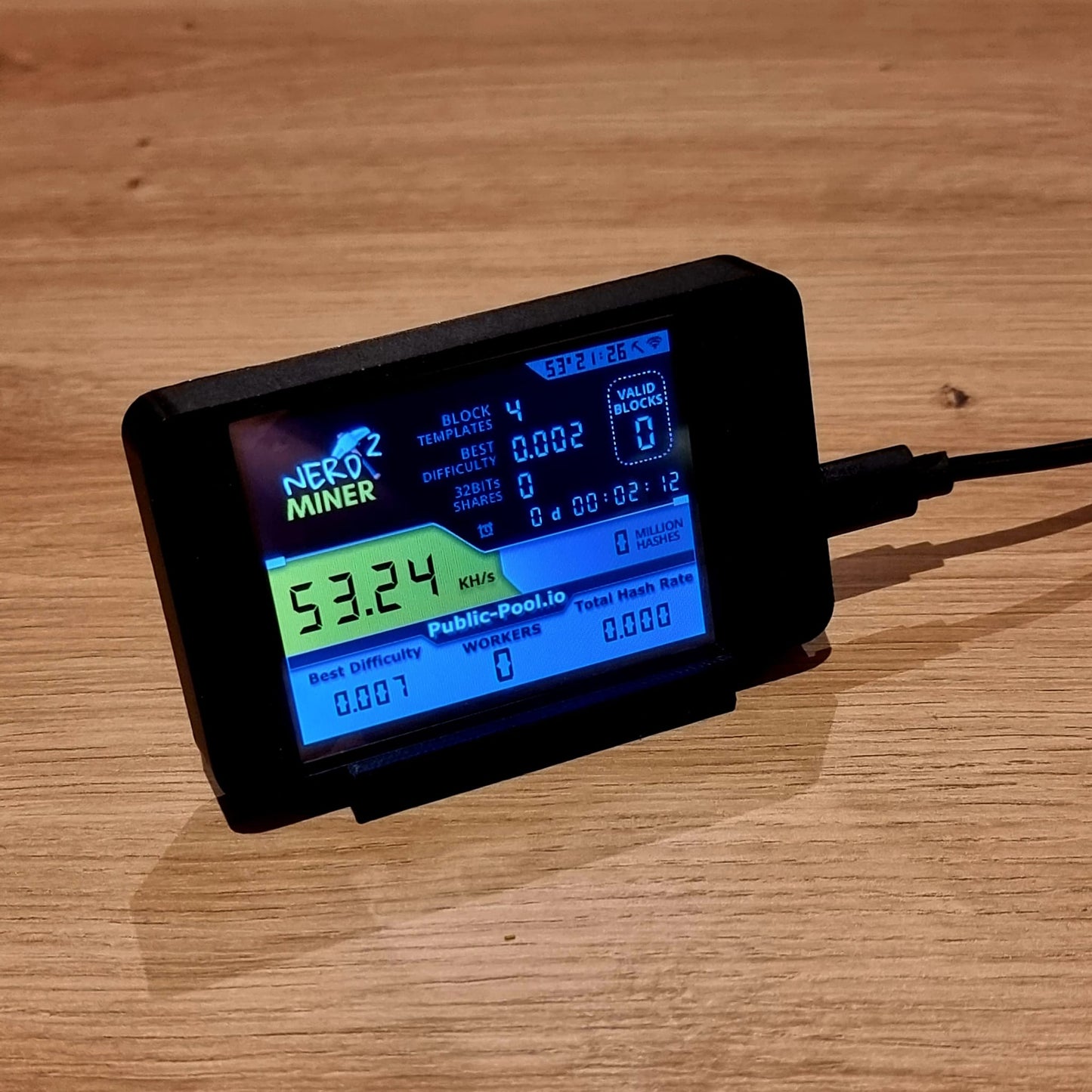 Nerd Miner v2.0 54KH /s mit V1.7 2,8" TouchDisplay